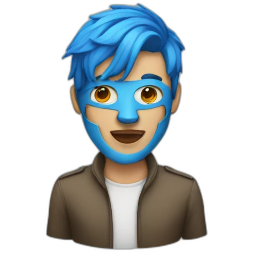 man,mask,bluehair emoji