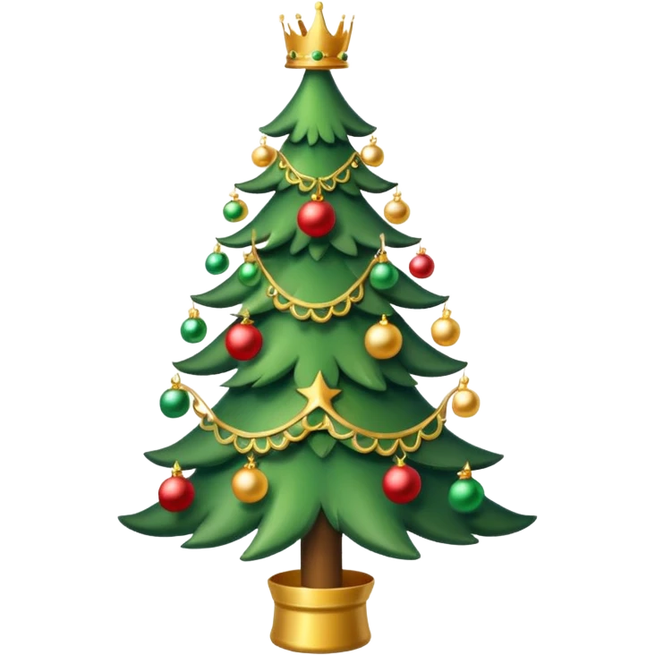 Christmas tree with a crown emoji