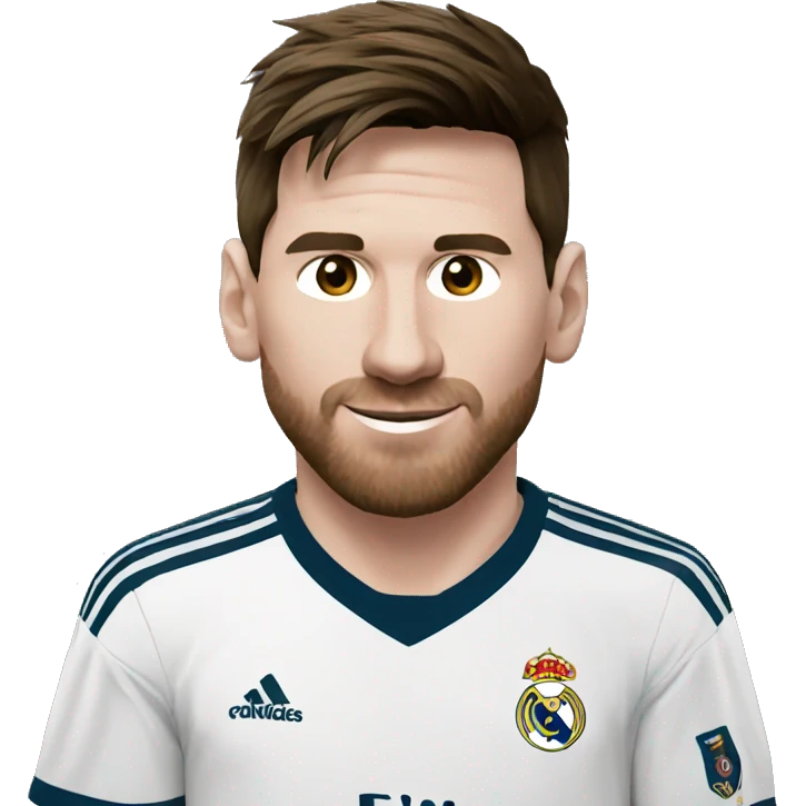 Messi with real Madrid t- shert emoji
