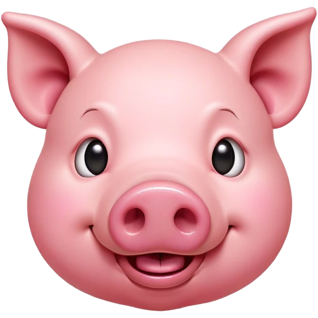 Cinematic Comical Pig Portrait Emoji, Head tilted dramatically with an exaggeratedly amused expression, featuring a striking rosy-pink hide with a playful snout and wide, expressive eyes filled with playful disbelief, Simplified yet hilariously expressive features, highly detailed, glowing with a slightly sassy glow, high shine, dramatic yet playful, stylized with an air of cheeky mischief, bright and endearing, soft glowing outline, capturing the essence of a spirited and over-the-top pig, so meme-worthy it feels like it could oink its way into internet fame instantly! emoji