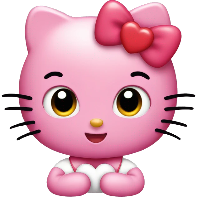 Hello kitty with heart eyes emoji