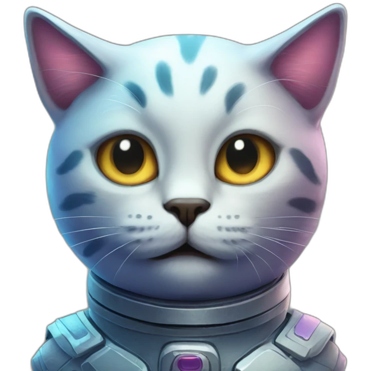 cosmic space cat with surprising face emoji