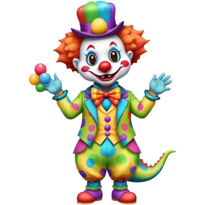 cute dinosaur clown emoji