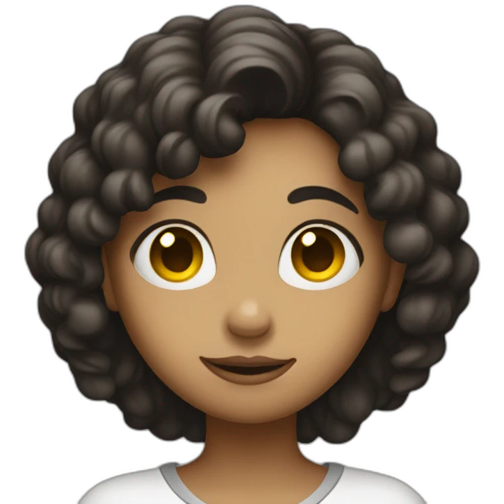 girl holding a question mark emoji