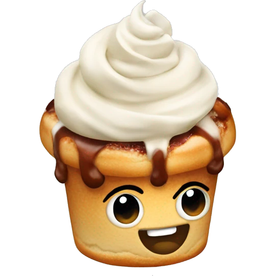 Cinnabon with cream  emoji