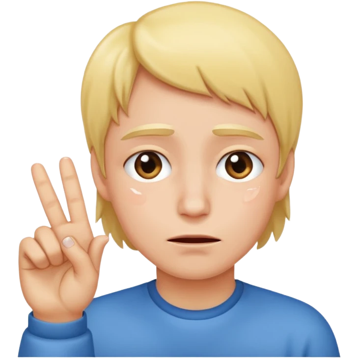 On the verge of tears while also holding up to fingers  emoji