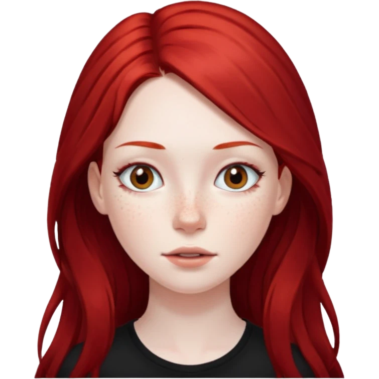 long red and black hair girl emoji