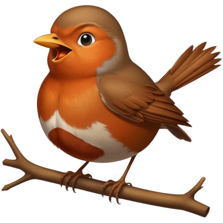 un rouge gorge chante fort emoji