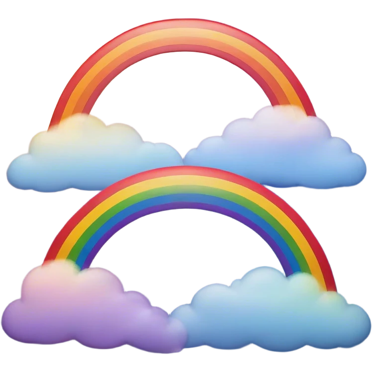 Cinematic Realistic Rainbow Emoji, Arching gracefully across the sky, with soft, glowing hues of red, orange, yellow, green, blue, indigo, and violet blending seamlessly into one another. The rainbow feels like a hopeful promise, gently illuminating the sky with a warm, uplifting glow. Soft glowing outline, capturing the essence of joy, hope, and vibrant color in a stunning rainbow! emoji