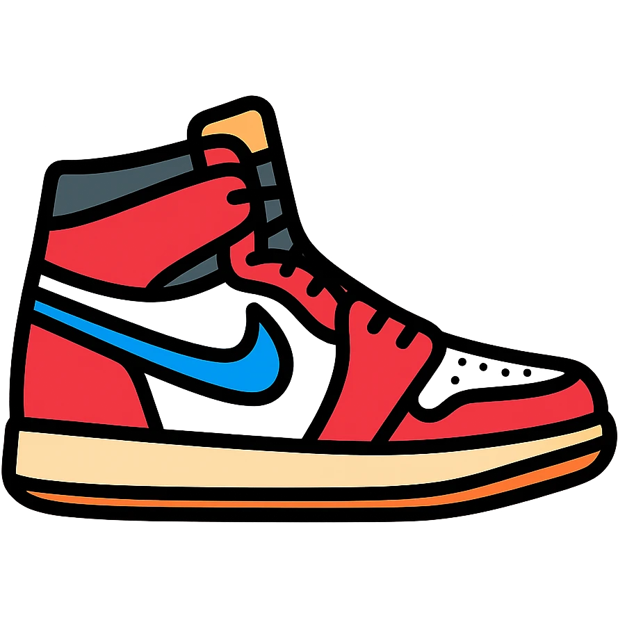 color outline icon of Nike Air Jordan high-top sneaker emoji