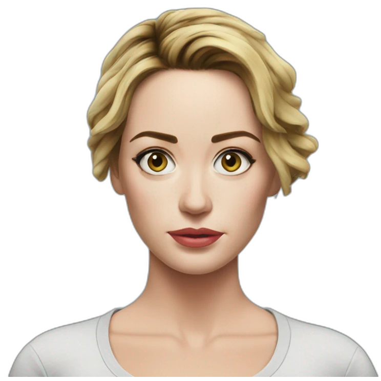 Emily blunt serious wearing tee emoji