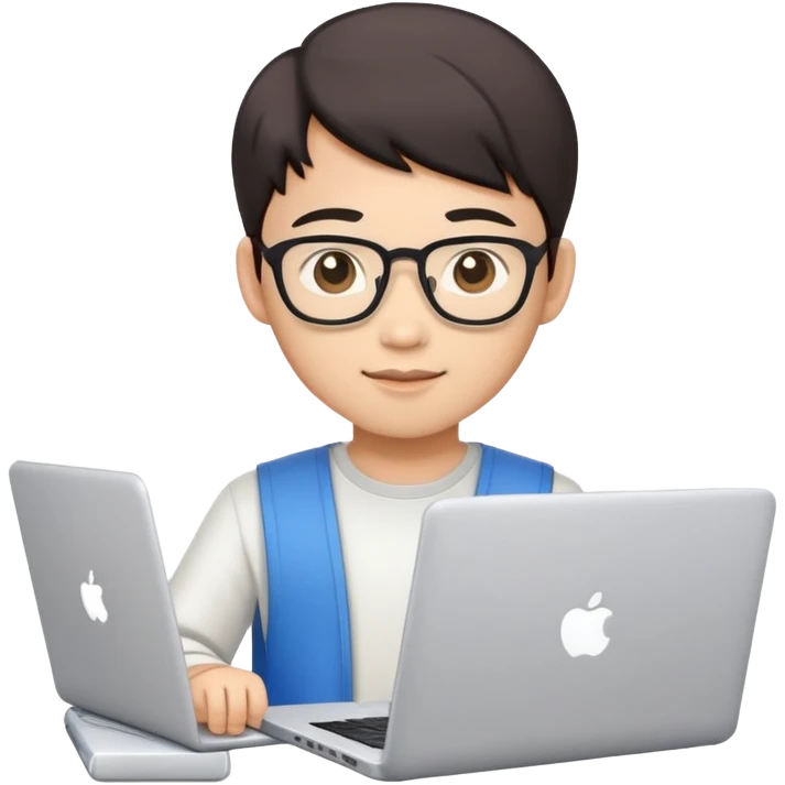 software engineer (with laptop) and asian and young  emoji
