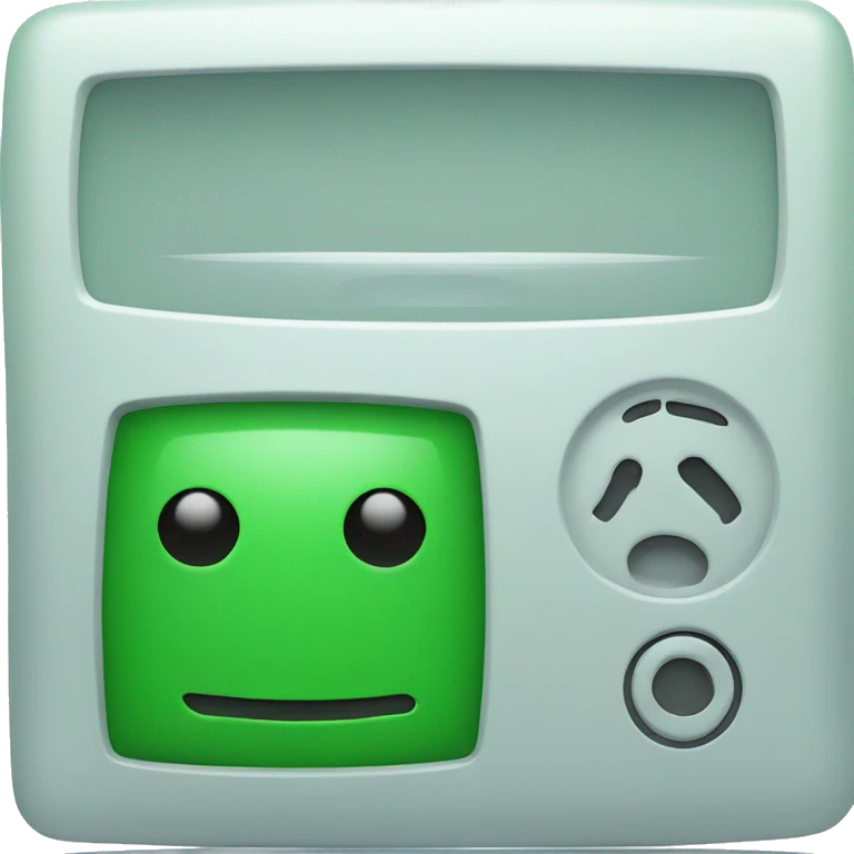 a green square with a computer in it emoji