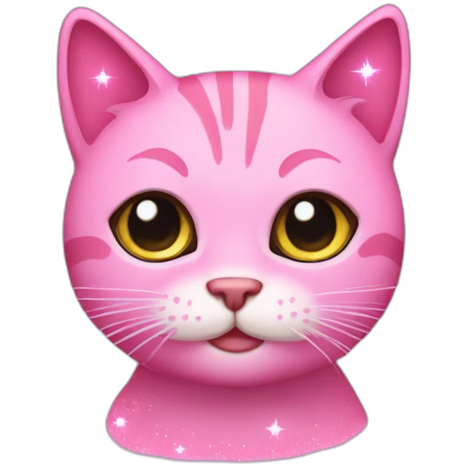 Pink glitter stars cat emoji