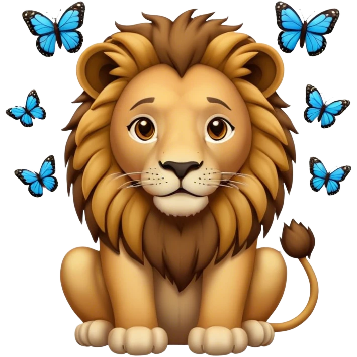 Lion with butterflies  emoji