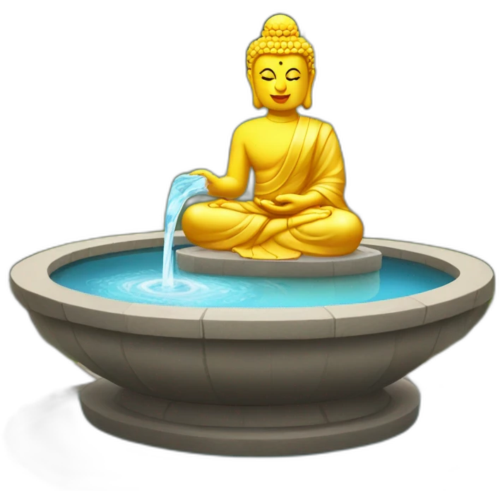 A small homemade water fountain inside which there is a Buddha statue, which is very beautiful and traditional emoji