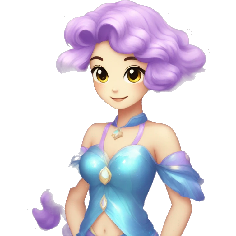 Shiny Sparkly Fluffy la beautiful Hair Kawaii Ethereal Anthro Sona Nebula-Crystal-Fakemon emoji