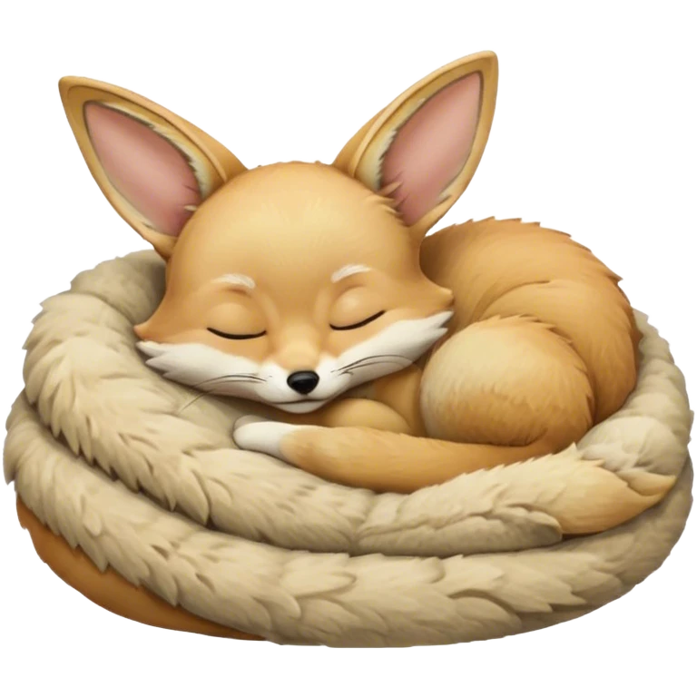 fennec sleeping in bed emoji