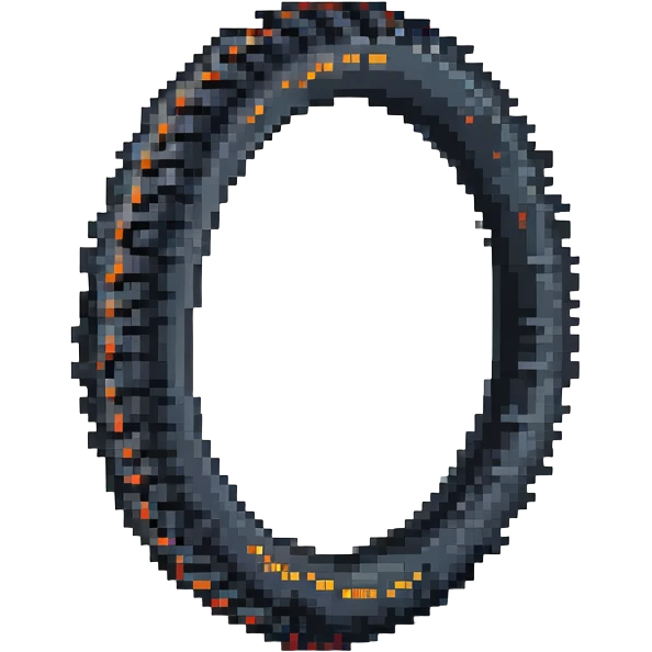enduro motorcycle tires, pixel art style, simple tread emoji