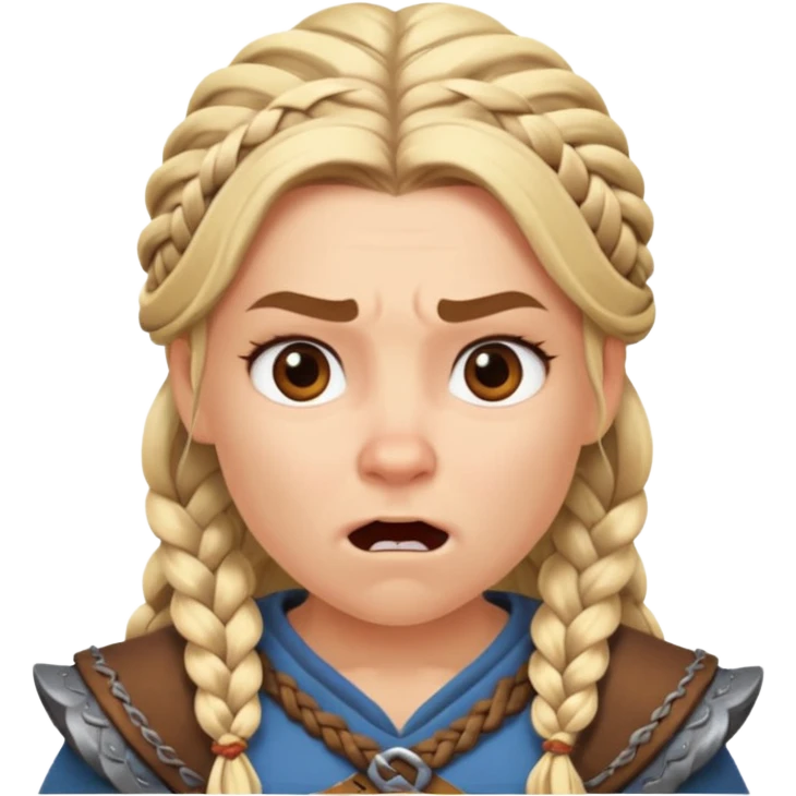 Viki vikingo surprised expression with braided hair emoji