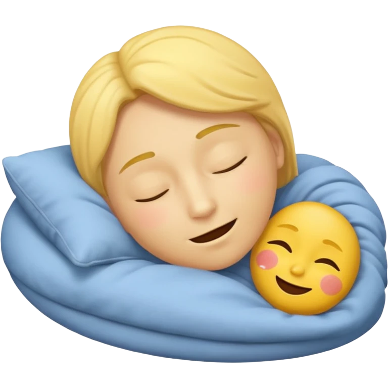 yellow face emoji, gentle smile, Zzz above the head, sleeping, classic emoji style emoji