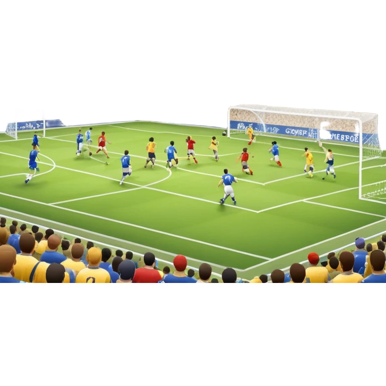 An icon showing close-up players in action, inspired by EA Sports FC 25. The design features players on the field, with the stadium lights shining brightly and a lively crowd in the stands. Transparent background highlights the energy and excitement of the match. emoji