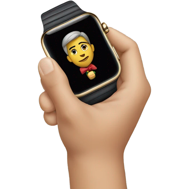 a hand with apple watch emoji
