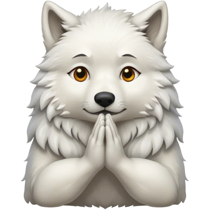 white wolf praying emoji