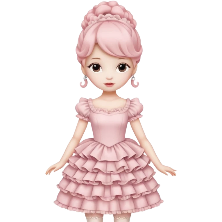 a coquette doll with a pretty dress emoji