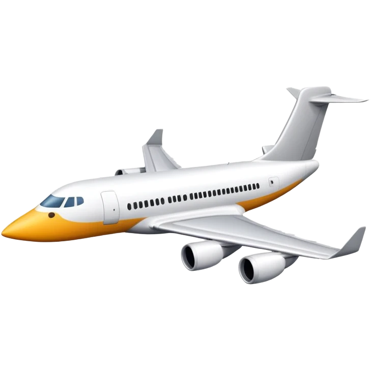 A regular passenger airplane with a goose head attached to the front nose section emoji
