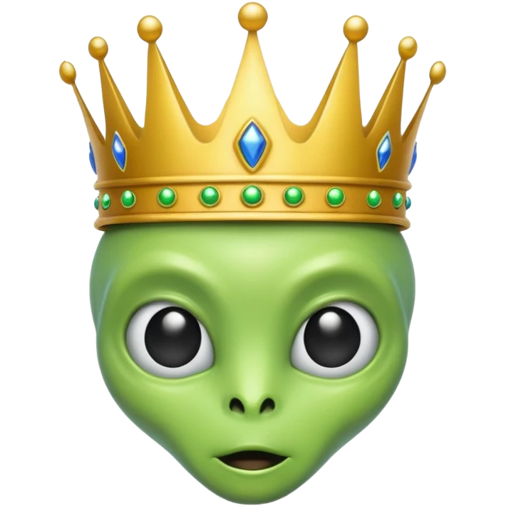 alien with crown emoji