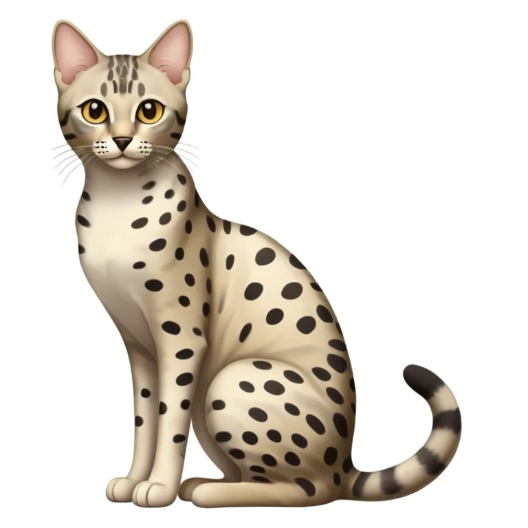 Egyptian Mau cat full body sitting with desert background emoji