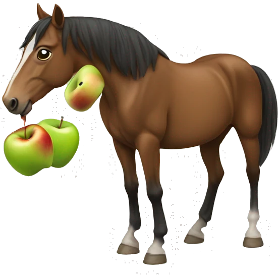 Horse eating a apple  emoji