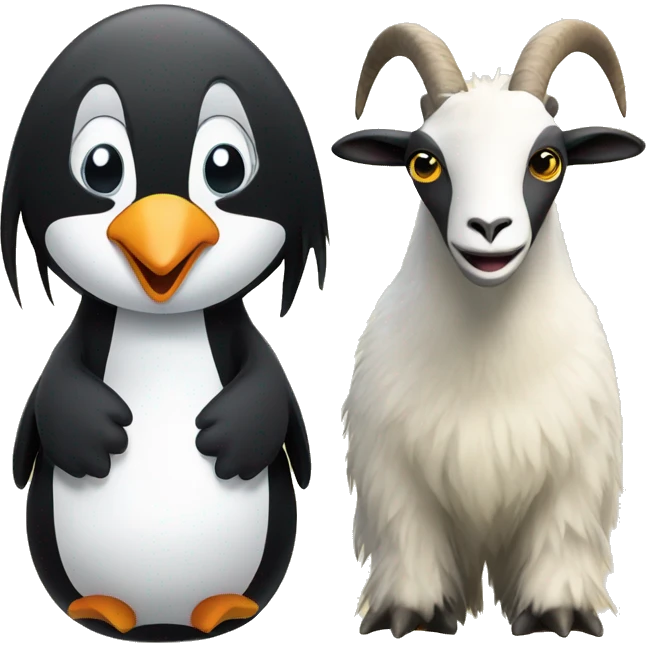 Penguin and a goat emoji