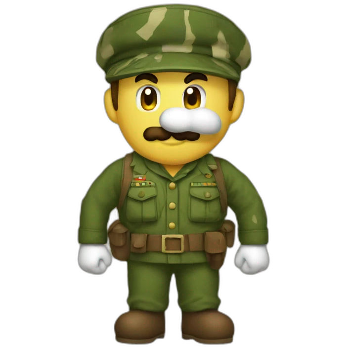 Mario in army cloth emoji