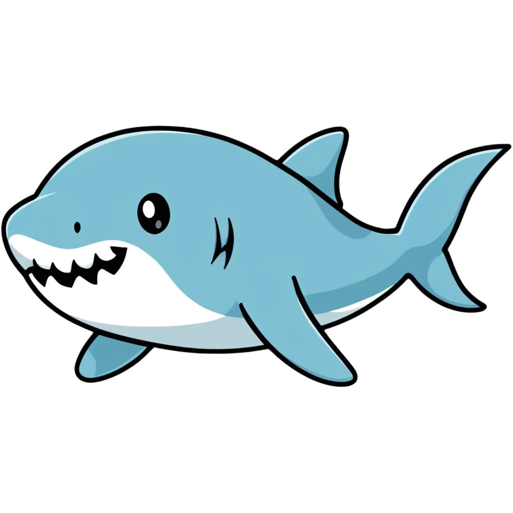 A cute shark sticker emoji