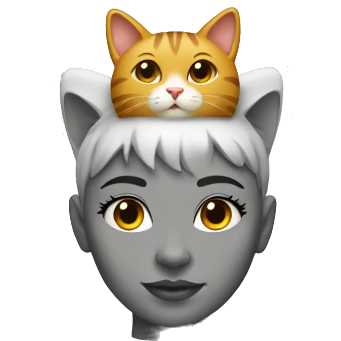 WITH CAT ON HER HEAD emoji