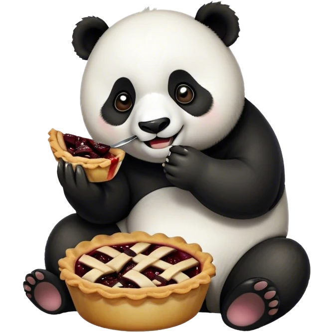 Panda eating pie emoji