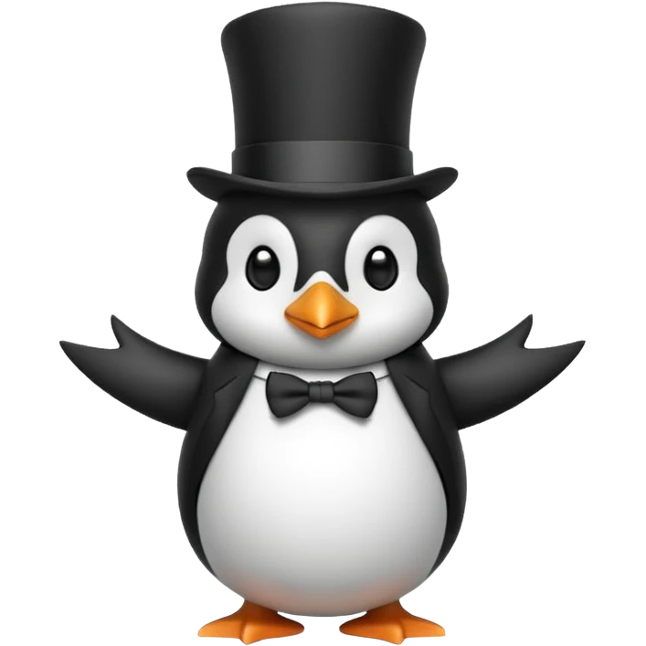 Penguin with a top hat emoji