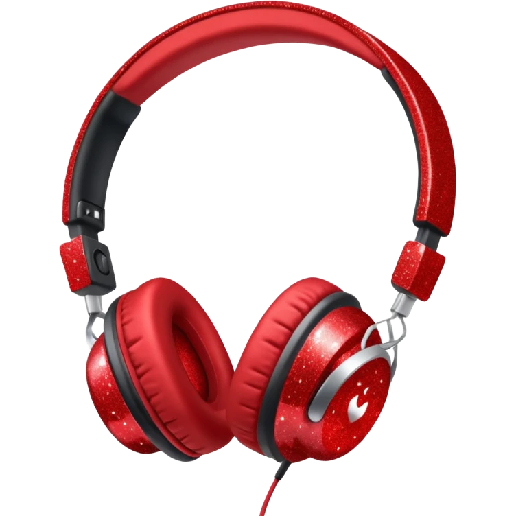 red glitter headphone emoji