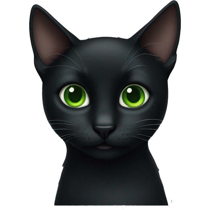 black cat green eyes emoji