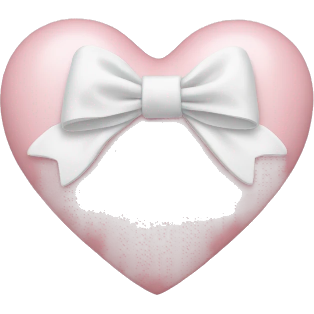 Pastel pink heart with white bow emoji