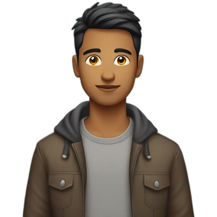 Young Indian guy with clean haircut emoji