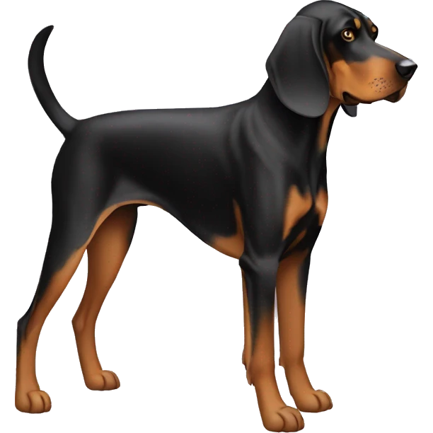 Black And Tan Coonhound Dog Breed Full Body emoji