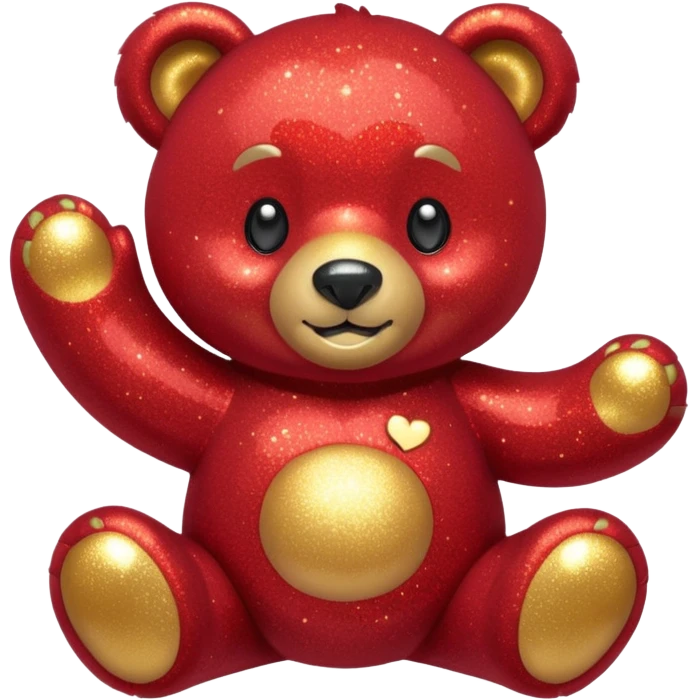red glitter bear Happy  emoji