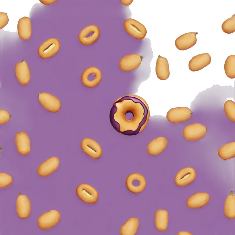 Eggplant through a donut hole emoji