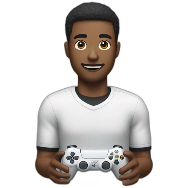 Man with a ps5 controller emoji
