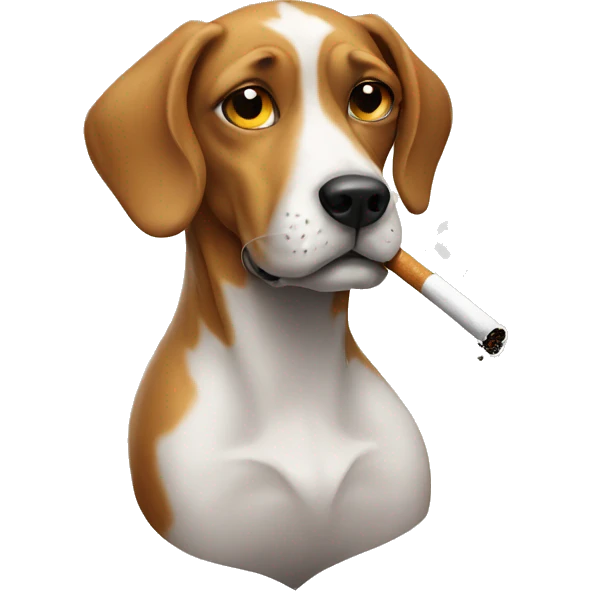 Dog smoking funny emoji