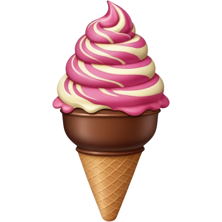 Chocolate strawberry vanilla ice cream scoops emoji