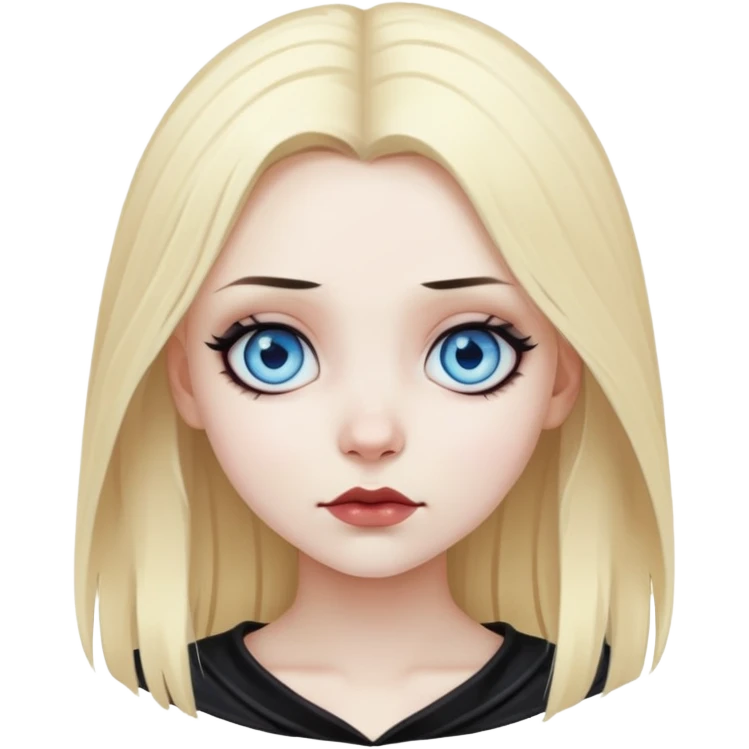 Blonde hair with blue eyes goth girl emoji